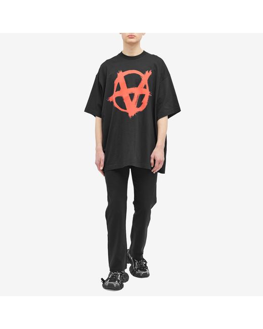 Vetements Black Double Anarchy T-Shirt for men