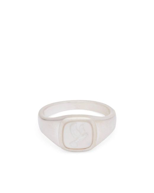 Serge Denimes White Dove Cameo Ring for men