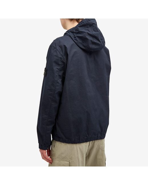 Stone Island Blue Supima Cotton Twill Stretch-Tc Hooded Jacket for men
