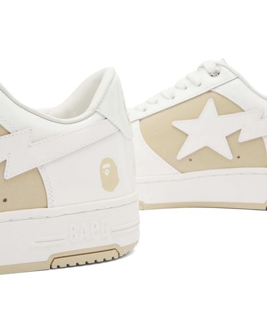 A Bathing Ape White Negative Bape Sta Sneaker for men