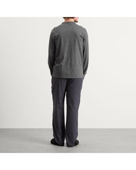 Calvin Klein Gray Flannel Pyjama Set for men