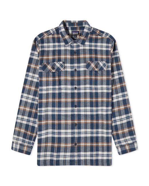 Patagonia Blue Organic Cotton Fjord Flannel Shirt for men