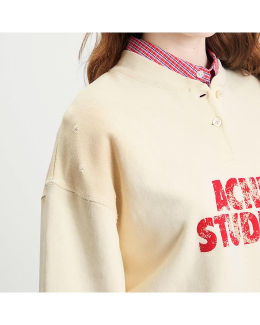 Acne White Fern Logo Sweater