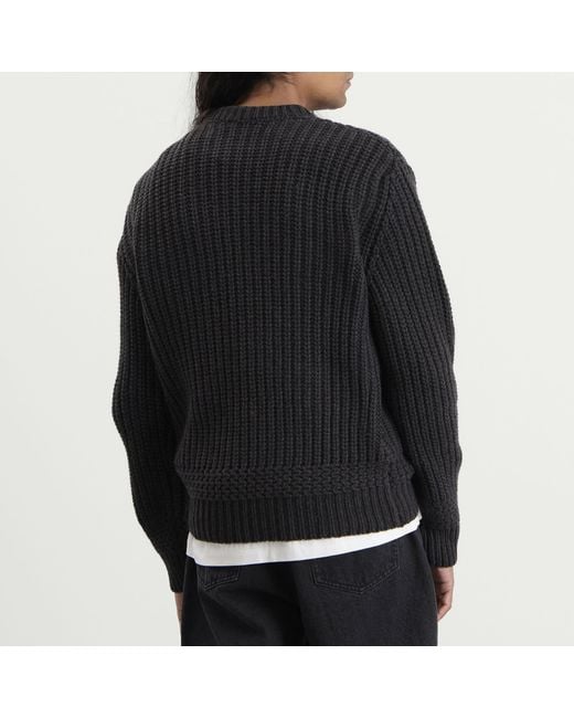 A.P.C. Black Ron Chunky Rib Jumper for men