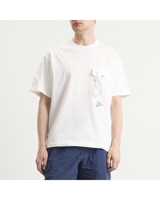 And Wander White Pocket T-Shirt for men