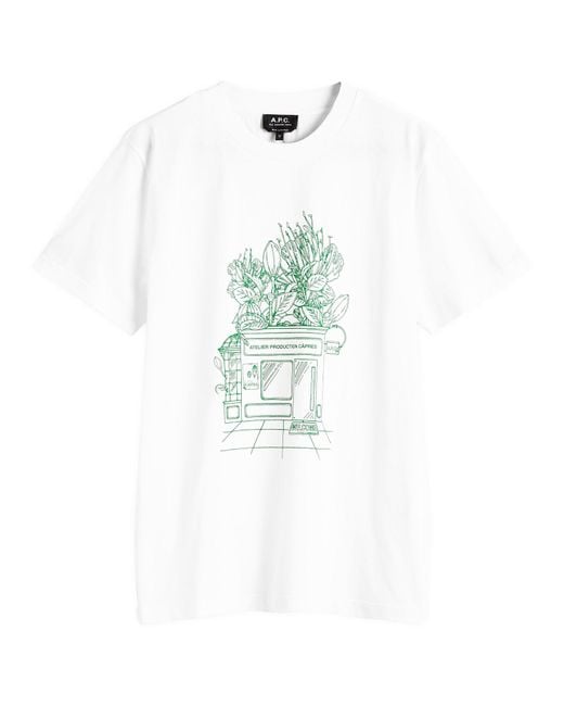 A.P.C. Blue Magasin Store Graphic T-Shirt for men