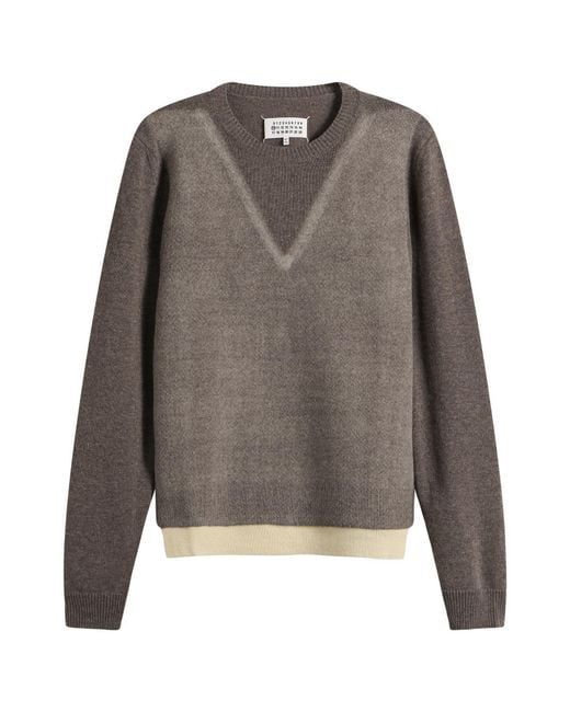Maison Margiela Gray Fused Knit Sweater for men