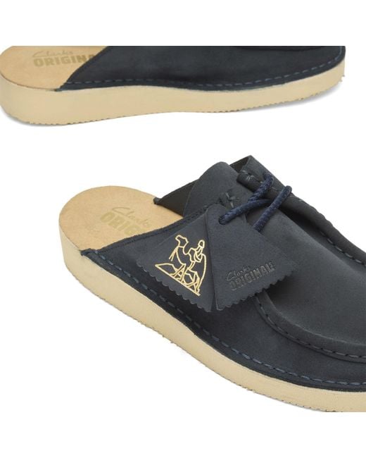 Clarks Blue Suede Nomad Mule