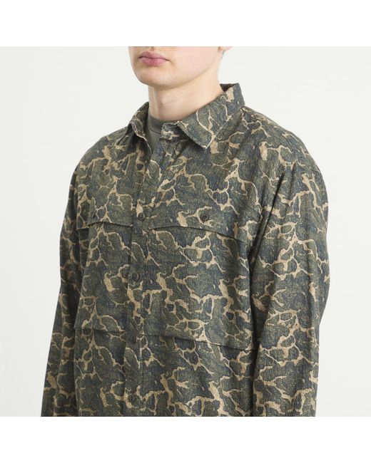 Kestin Green Landscape Print Taymount Overshirt for men