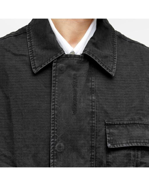 Acne Black Ostera Cotton Ripstop Jacket for men