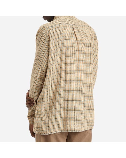 Beams Plus Natural Gunclub Mesh Button Down Shirt for men