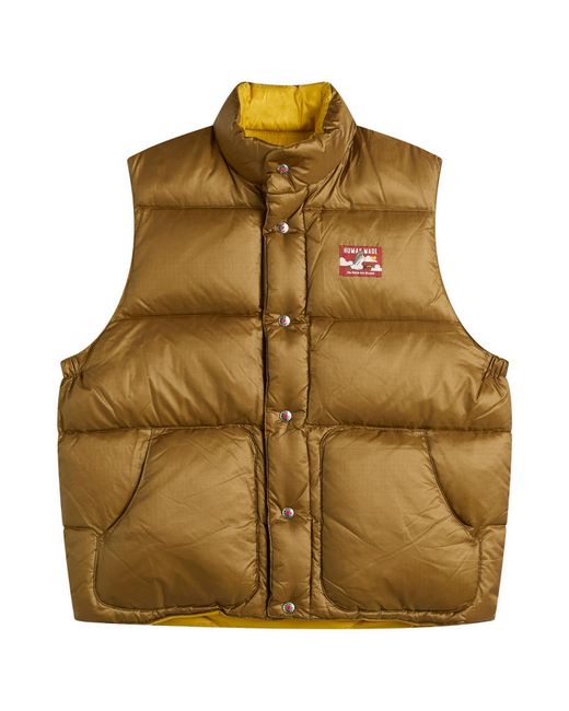 Human Made Brown Reversible Down Vest for men