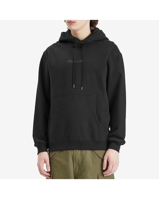Maharishi Black Embroided Popover Hoodie for men