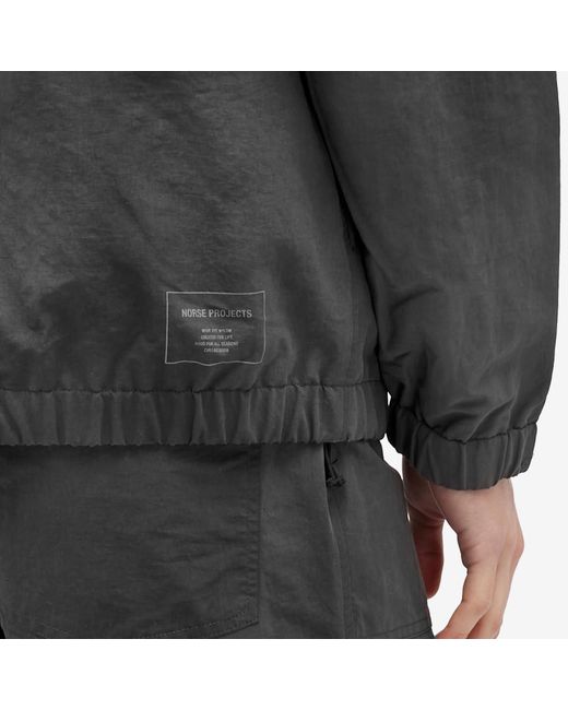 Norse Projects Gray Herluf Wave Dye Nylon Windbreaker Jacket for men