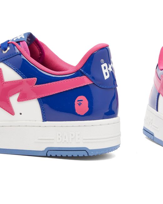 A Bathing Ape Blue Patent Leather Bape Sta Sneaker for men