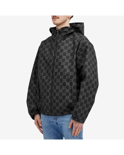 Gucci Black Interlocking Logo Ripstop Jacket for men