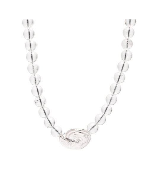 Missoma Metallic Spiral Gemstone Beaded Pendant Necklace