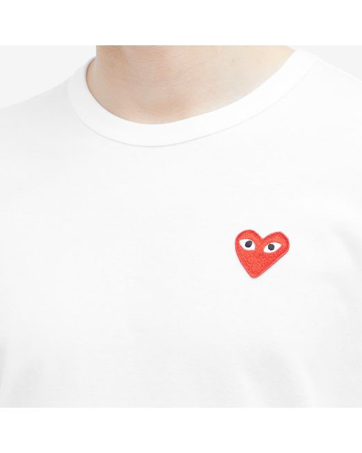 COMME DES GARÇONS PLAY White Long Sleeve Basic Logo T-Shirt for men