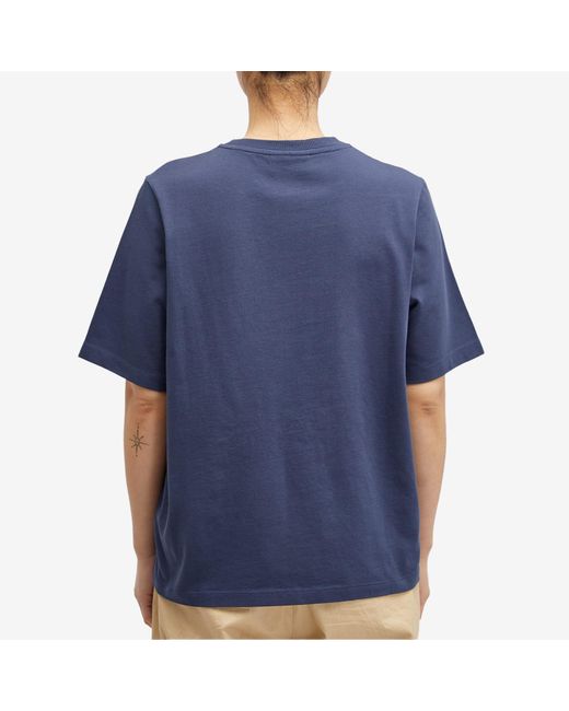 Maison Kitsuné Blue Handwriting Logo Comfort T-Shirt