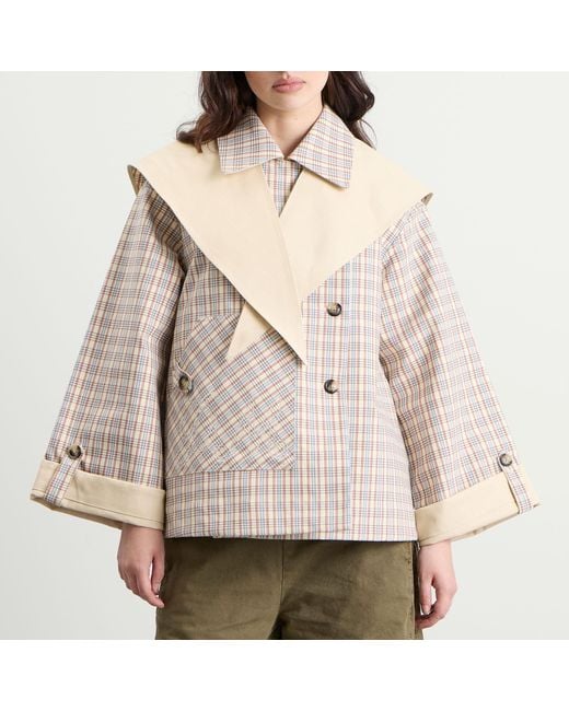 Damson Madder Natural Jerry Reversible Crop Trench Coat