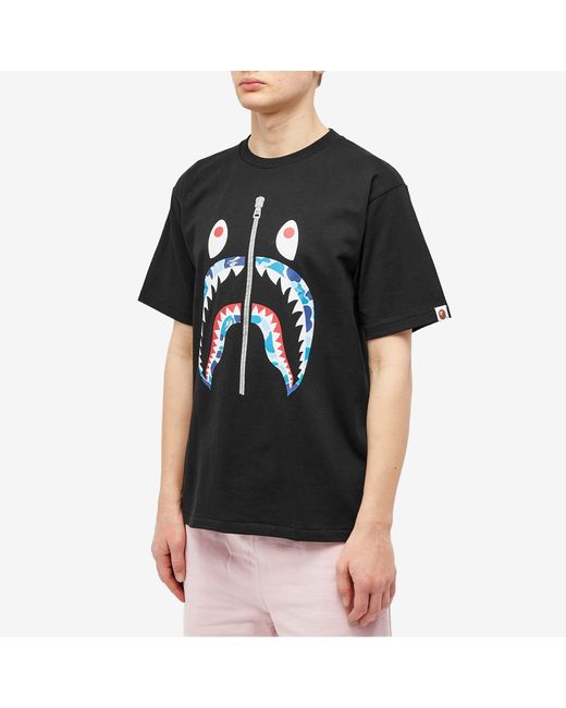 A Bathing Ape Black Abc Camo Shark T-Shirt for men