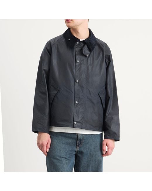 Barbour Transport Wax Jacket in Black for Men | Lyst