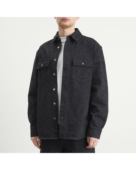 Casablanca Black Laser Monogram Denim Shirt for men