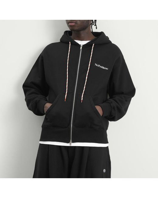 No Problemo Black Mini Problemo Zip Hoodie for men