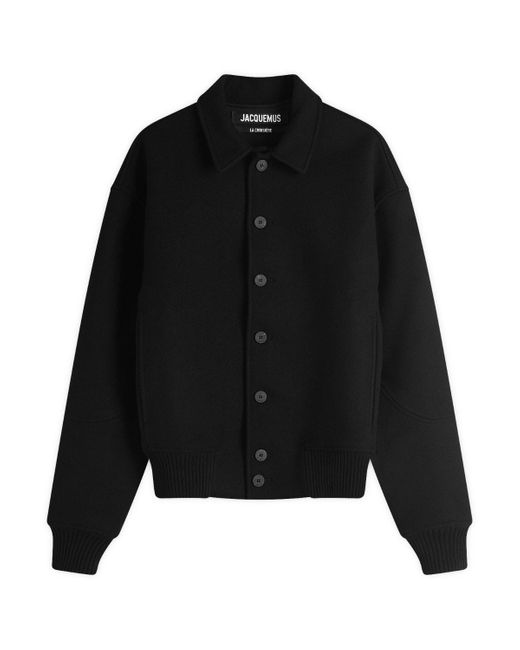 Jacquemus Black Felt Bomber Jacket for men