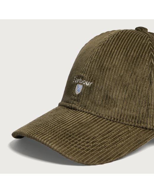 Barbour Green Preston Cord Cap for men