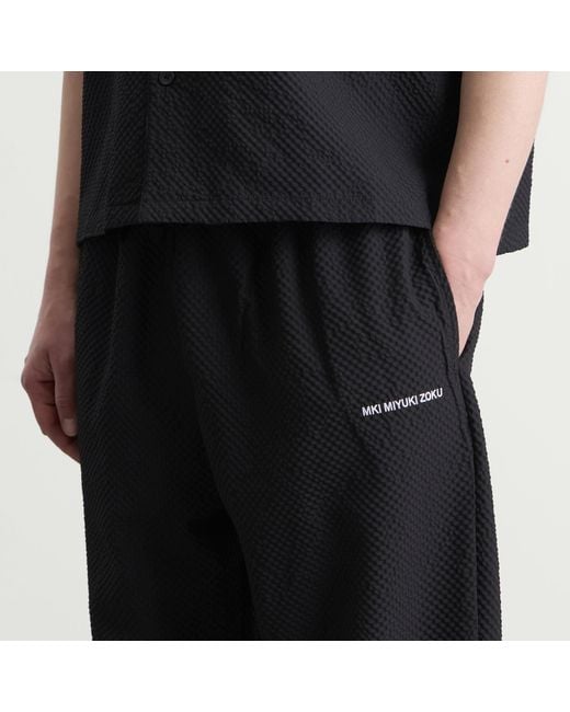 MKI Miyuki-Zoku Blue Presented By End. Seersucker Wide Leg Trousers for men