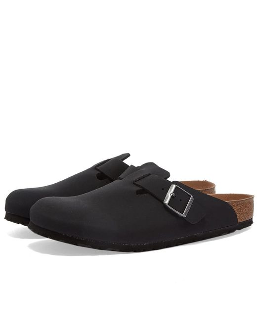 Birkenstock Leather Boston Vegan in Black - Lyst