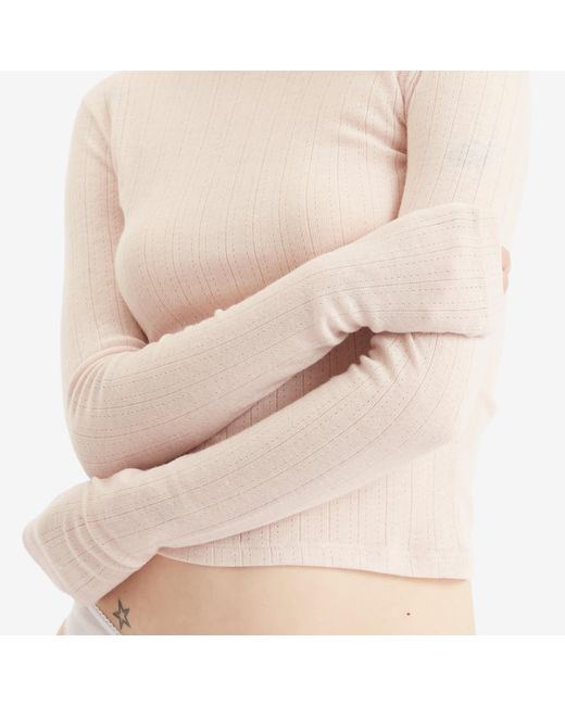 Fruity Booty Natural Blush Rosette Pointelle Top