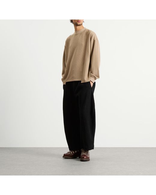 Ganter Brown Waffle Long Sleeve Top for men