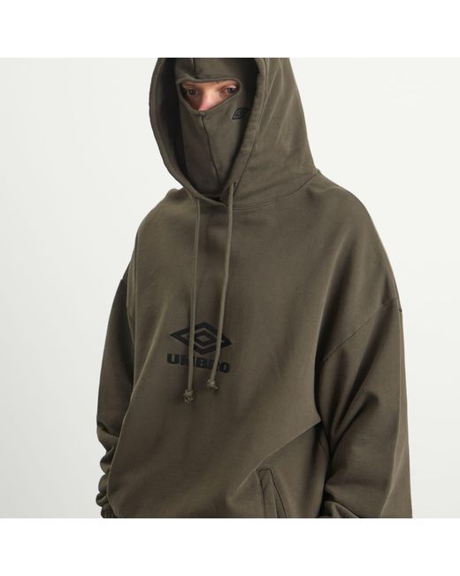 Umbro by Slam Jam Green Og Logo Mask Hoodie for men