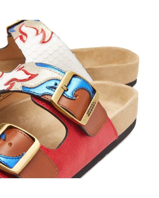 Isabel Marant Red Lelik Flame Buckle Sandal