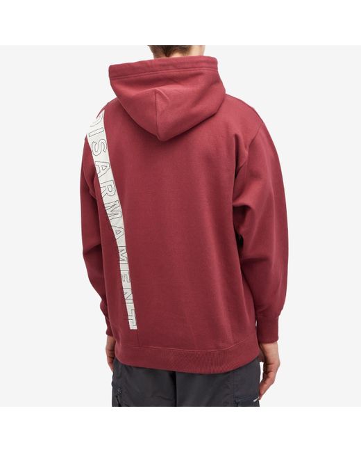 (w)taps Red 30 Printed Pullover Hoodie for men