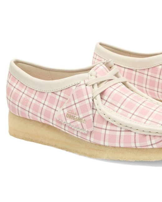 Clarks Pink Check Wallabee Boot