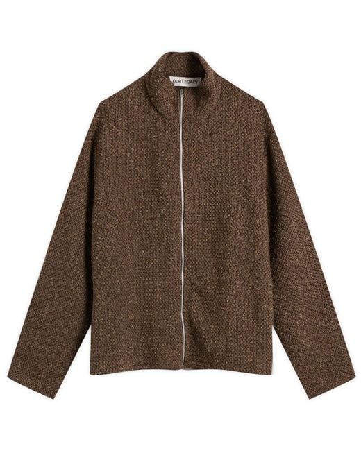 Our Legacy Brown Shrunken Full Zip Polo for men
