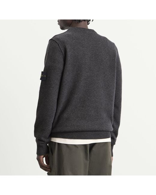 Stone Island Black Lambswool Jumper for men