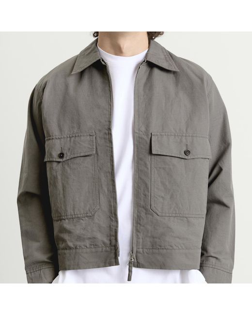 Universal Works Gray Linen Slub Weave S130 Jacket for men