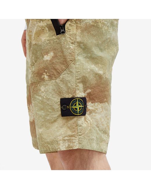 Stone Island Natural Grid Camo Econyl Shorts for men