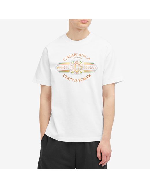 Casablancabrand White Unity Is Power T-Shirt for men