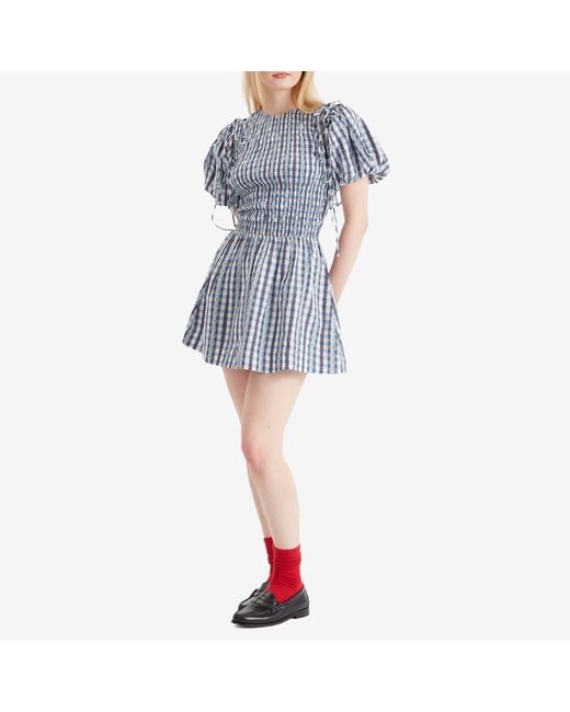 becca bubble mini dress Damson Madder Becca Removable-Sleeve Bubble Mini Dress