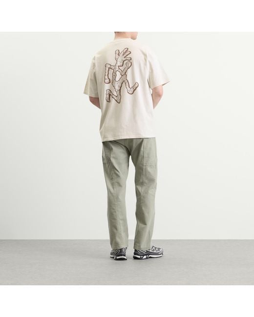 Gramicci White Livin' Pigment Dyed T-Shirt for men
