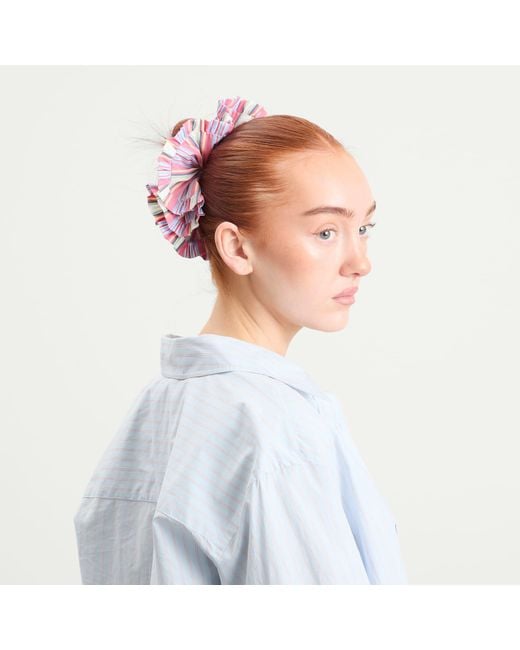 Damson Madder Pink Frill Edge Scrunchie