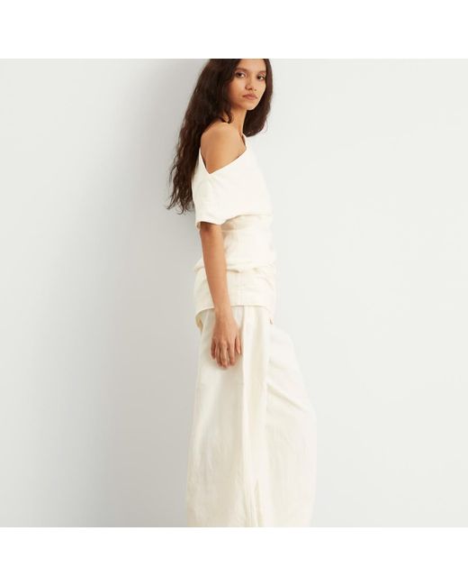 St. Agni White Asymmetric Mini Dress