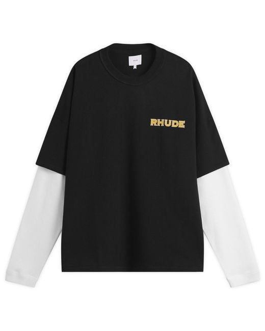 Rhude Black Steel Double-Layered T-Shirt for men
