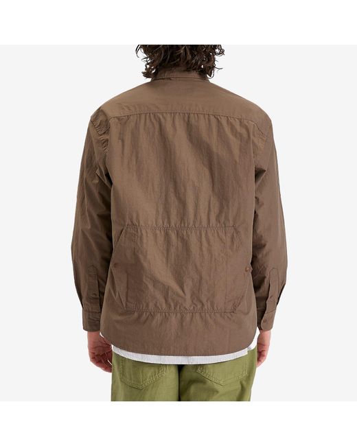 FRIZMWORKS Brown Nylon Utility Overshirt for men
