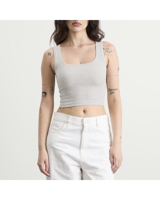 Skims White Cotton Rib Tank